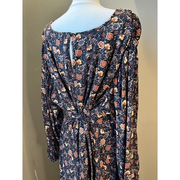Lane Bryant Womens Floral PRinted Maxi Dress Boho V-Neck Long Sleeve Plus 26 - Picture 5 of 11